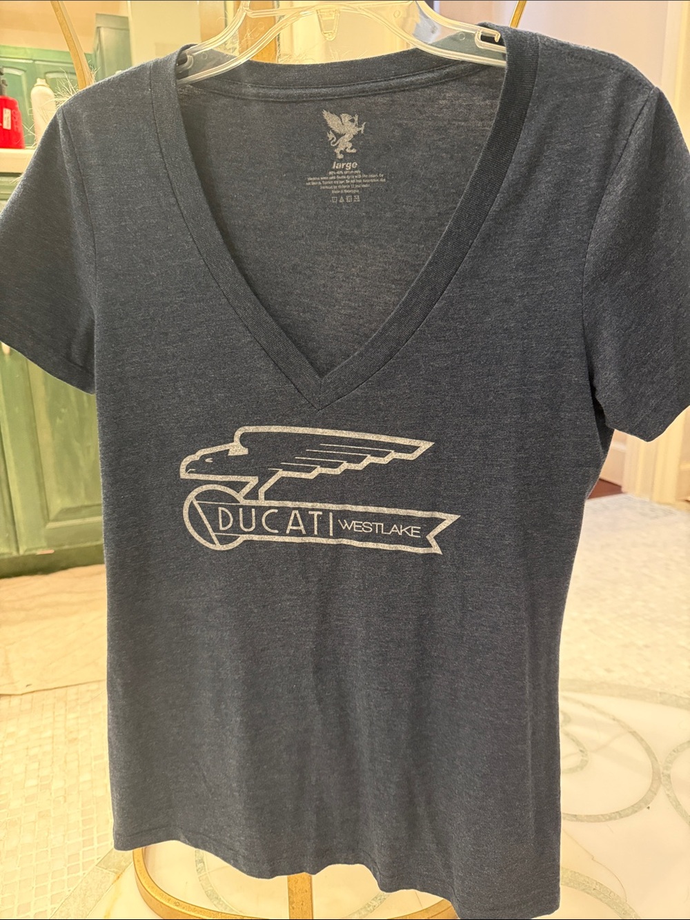 Ducati Westlake V-Neck Tee in Heather Navy